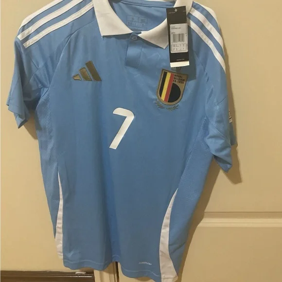De Bruyne Belgium Blue and White Men's Jersey Size M - Picture 2 of 2